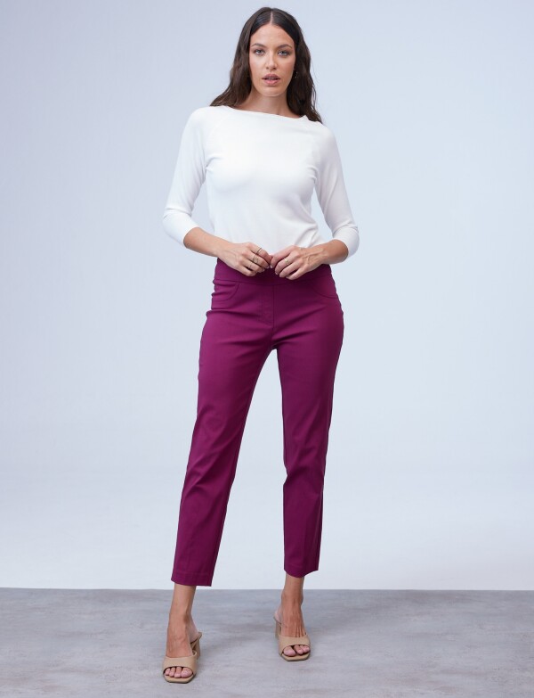 Pantalon Pull On Ankle BORDEAUX