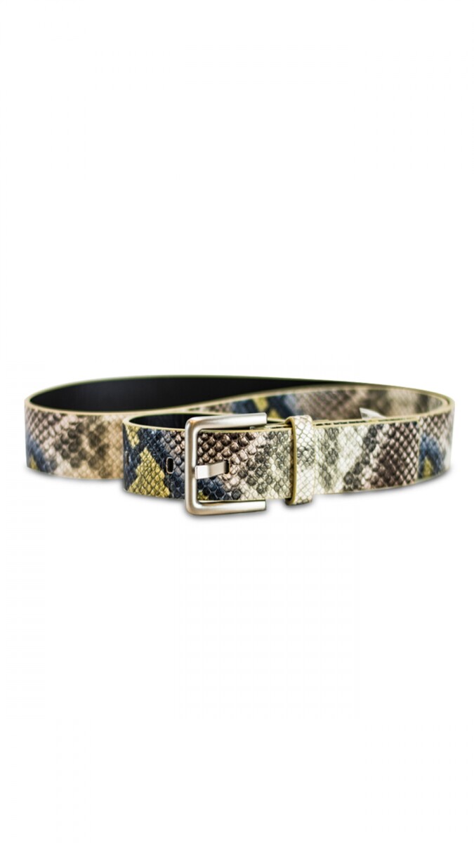 CINTO FRIDA REPTIL - JEAN, PISTACHO Y TOPO 100 CMS. 