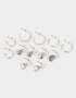 Aros Argollas Set Bañada en Plata Set De Aros Bañados En Plata - Plateado