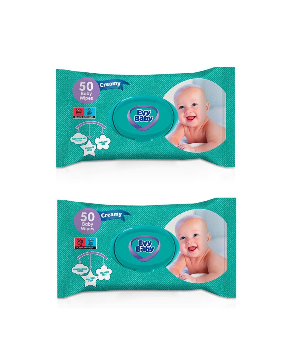 Imperfectos - Toallitas húmedas Evybaby x 50 unid. Creamy 