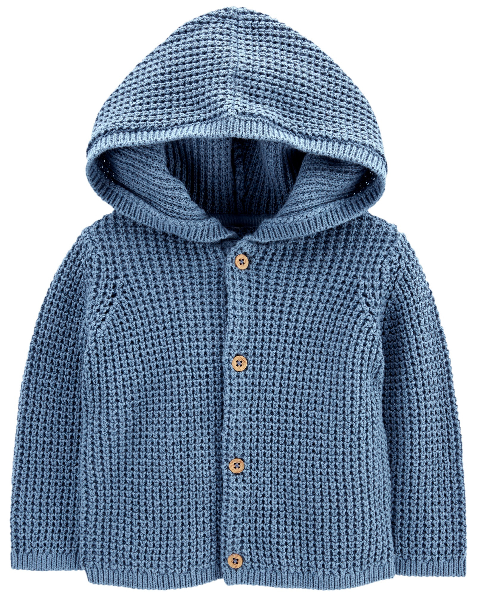 Saco de punto con capucha, azul Saco de punto con capucha, azul