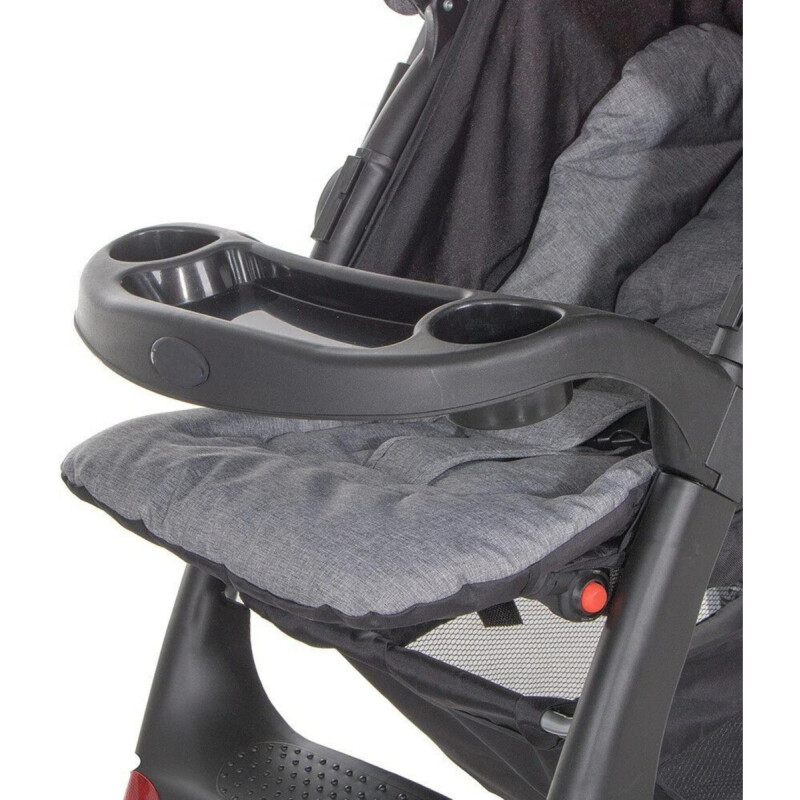 Coche Carriola Para Paseo De Bebe Plegable 3 Posiciones Gris Claro