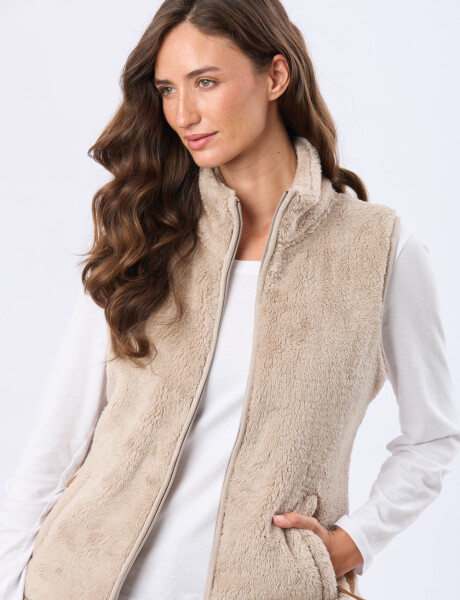 CHALECO SHERPA SUAVE Beige