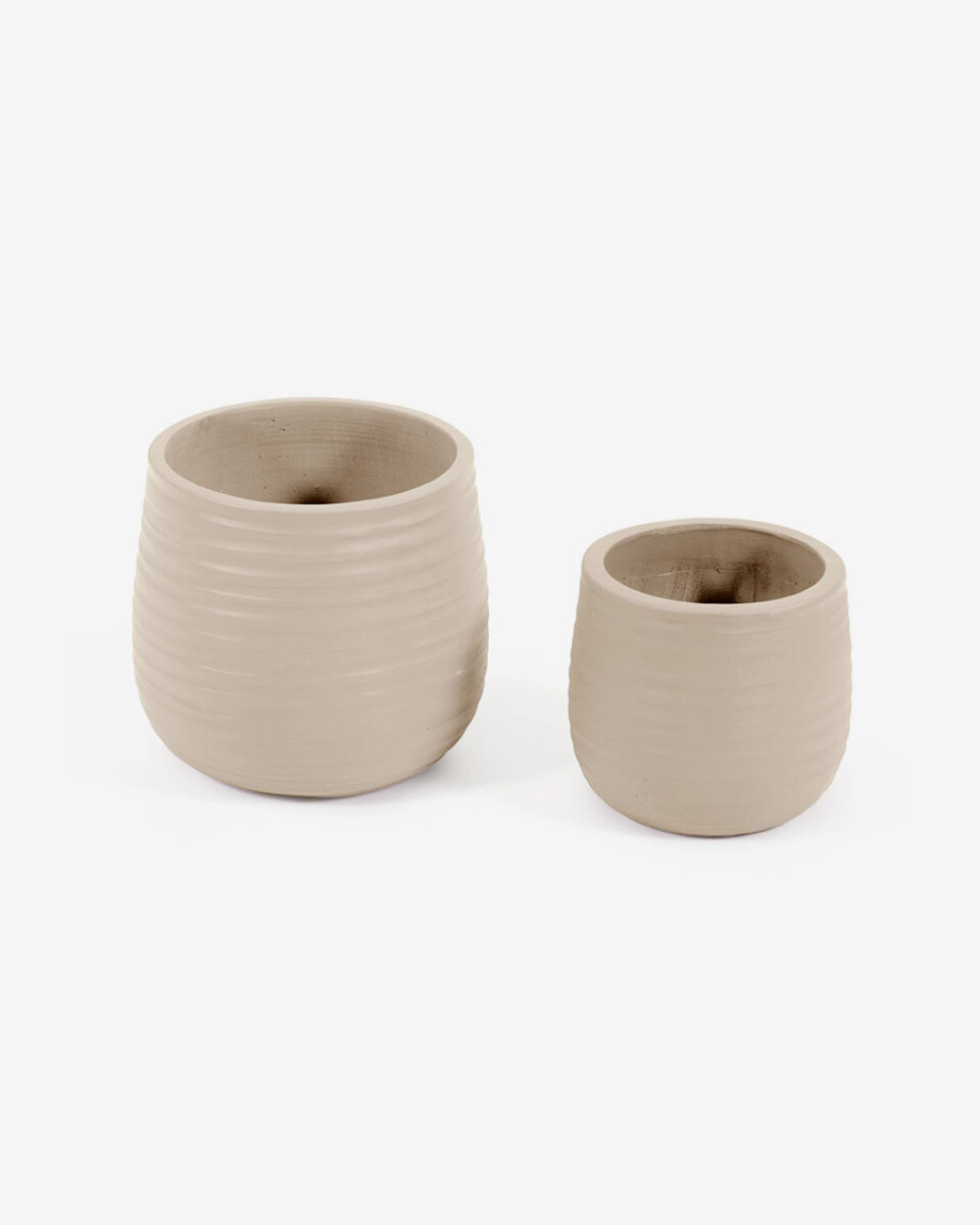Set Sory de 2 macetas de terracota con acabado gris Ø 28 cm / Ø 36 cm 