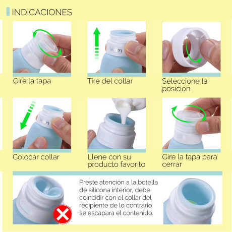 Botella de Silicona para Viaje Shampoo Acondicionador 90ML NEGRO