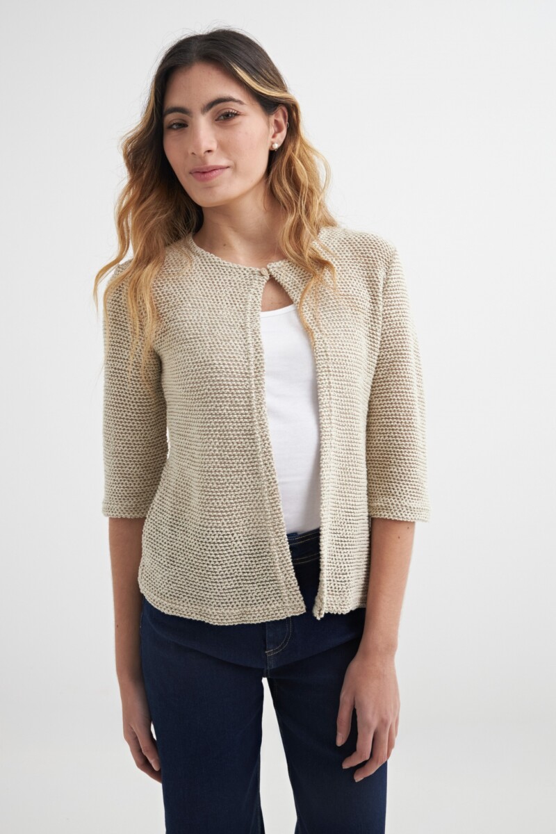 Cardigan mangas 3/4 BEIGE