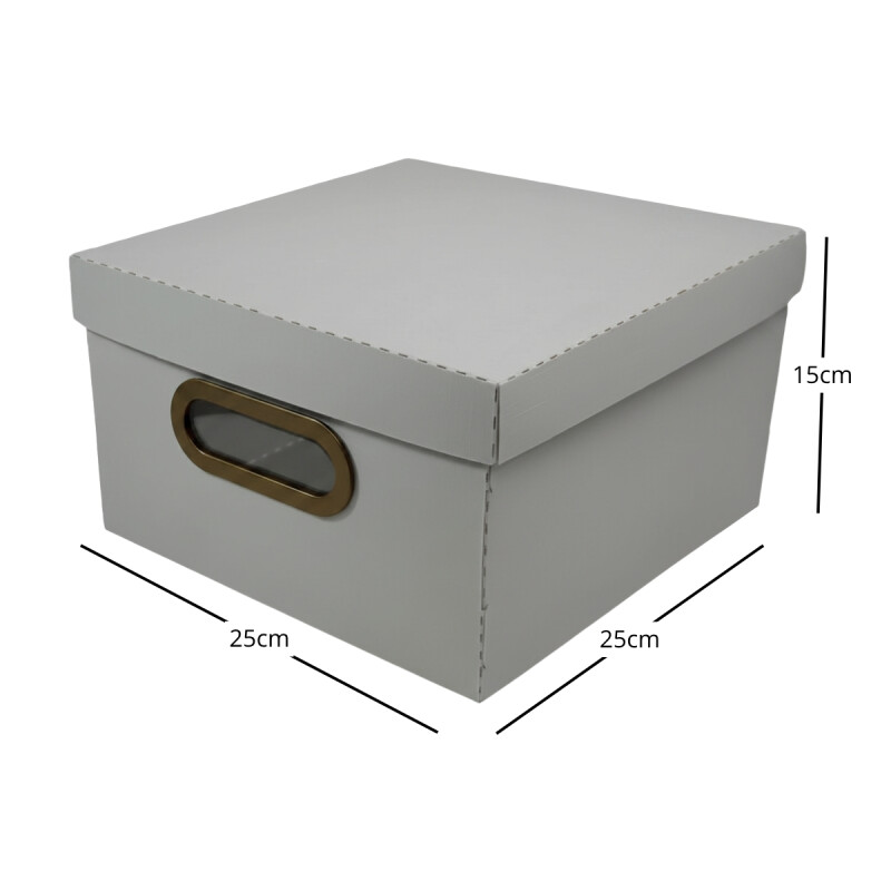 Caja Organizadora Lino P 25cm x25cm x15cm GRIS
