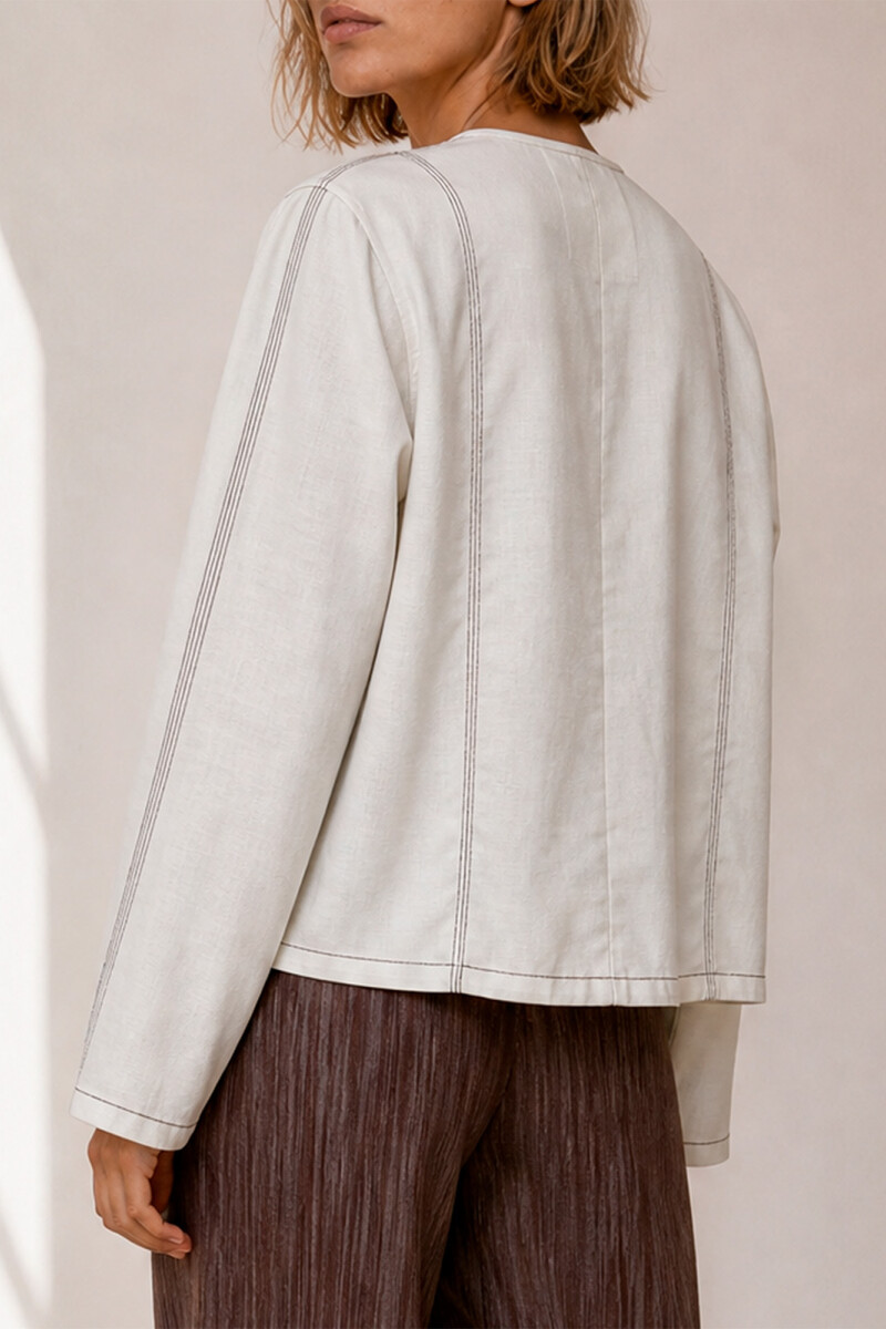 CHAQUETA LINO BLANCO