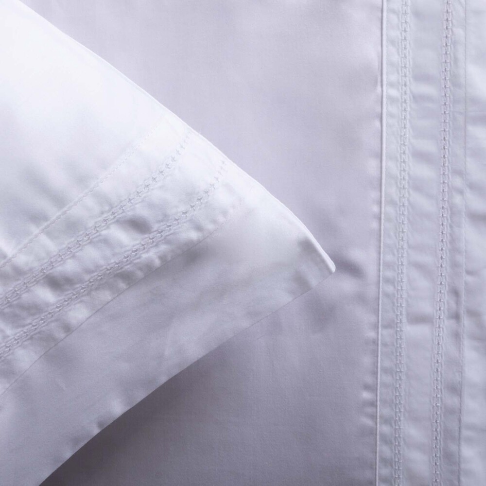 JUEGO DE SABANAS QUEEN ALGODON BLANCO VANILA 300H