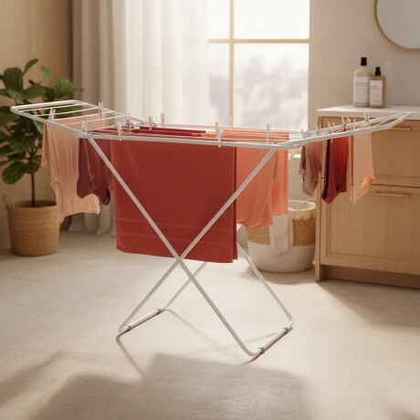 Tendedero de Piso con Extensiones de Acero Mor Blanco