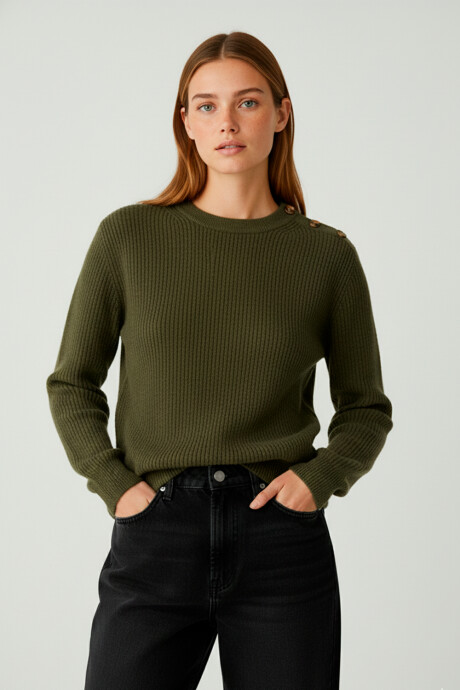 Sweater Pelai Verde Oliva Oscuro