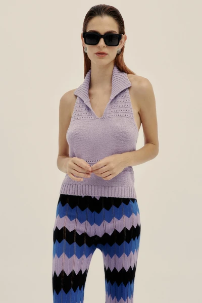 HALTER KNIT TOP Lila
