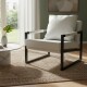 Sillón Poltrona Individual en Eco Cuero y metal Blanco