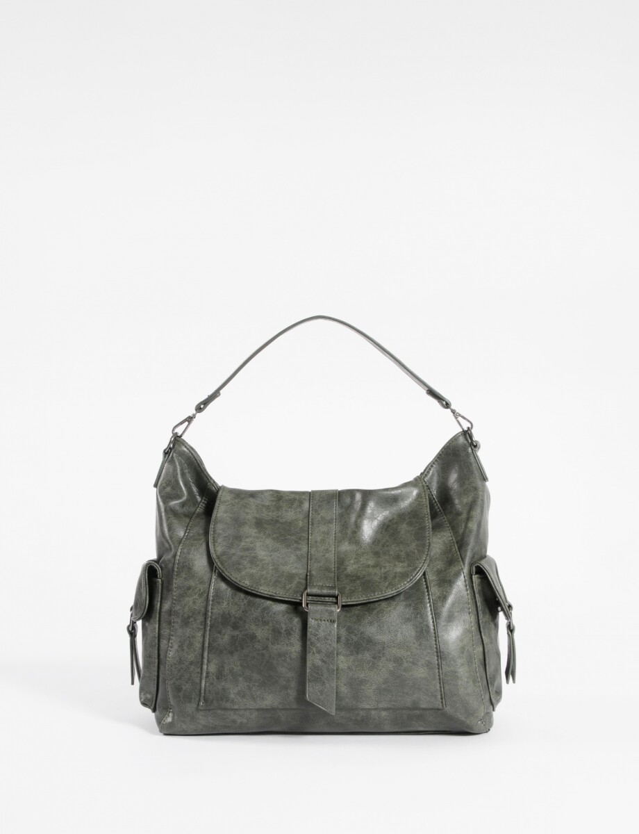 Cartera hobo con tapa - verde 