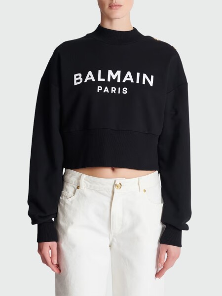 BALMAIN - SWEATSHIRT ESTAMPADO PARIS Negro