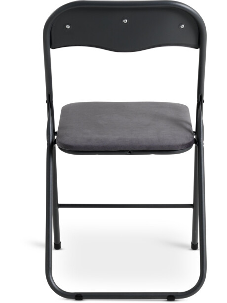 Silla plegable VIUF terciopelo gris/acero negro Silla plegable VIUF terciopelo gris/acero negro