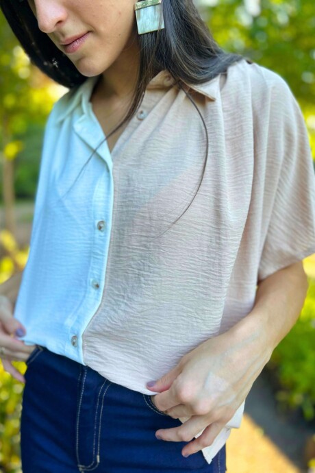 Camisa Aina Blanco y beige