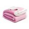 Frazada Manta Polar Termica Con Corderito 2 Plazas 200x230cm Rosa