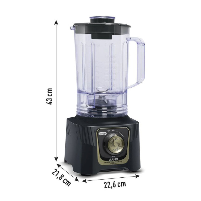 Licuadora Arno Power Max Autolock | Capacidad de 3.1Lts | Potencia de 1400w | 6 Cuchillas Licuadora Arno Power Max Autolock | Capacidad de 3.1Lts | Potencia de 1400w | 6 Cuchillas