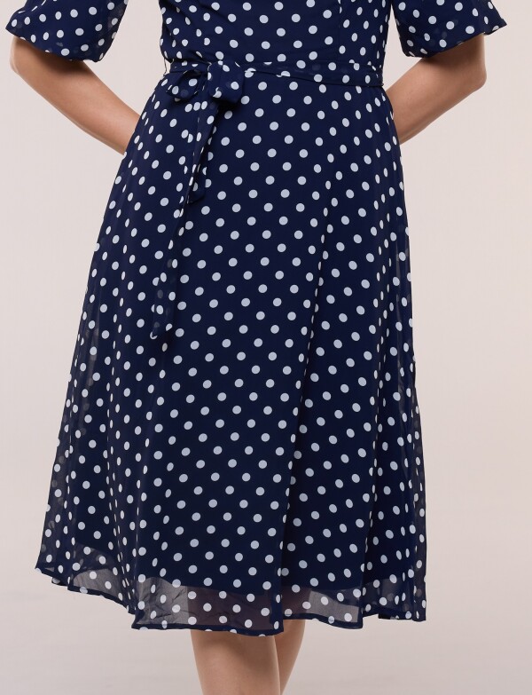 Vestido Lazo Lunares AZUL/BLANCO