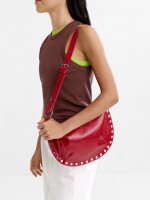 Bolso De Hombro Con Tachuelas rojo