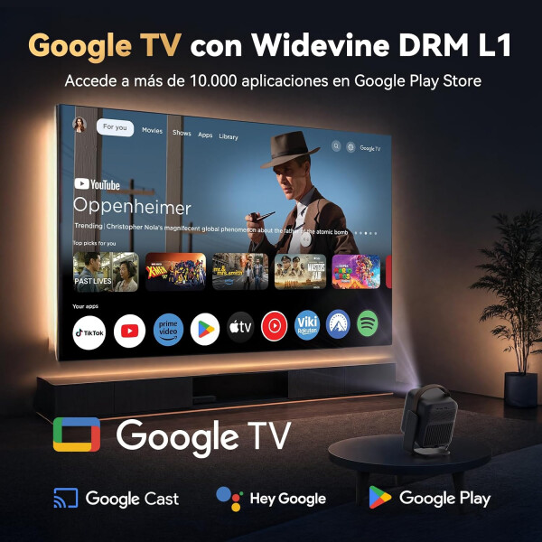 Proyector Portátil Wanbo Togo Pro Full Hd Google Tv Con Batería Integrada PROYECTOR WANBO TOGO PRO