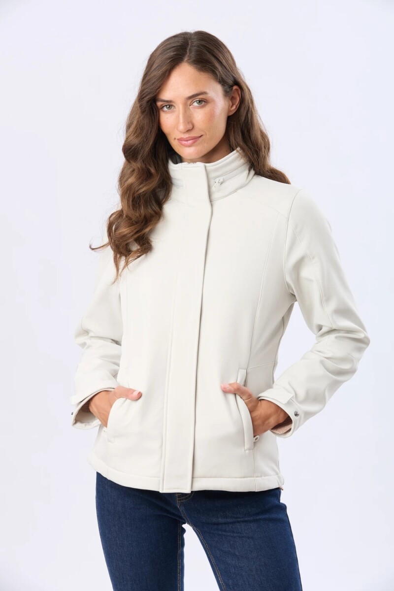 CAMPERA DE NEOPRENO CON CAPUCHA - Natural 