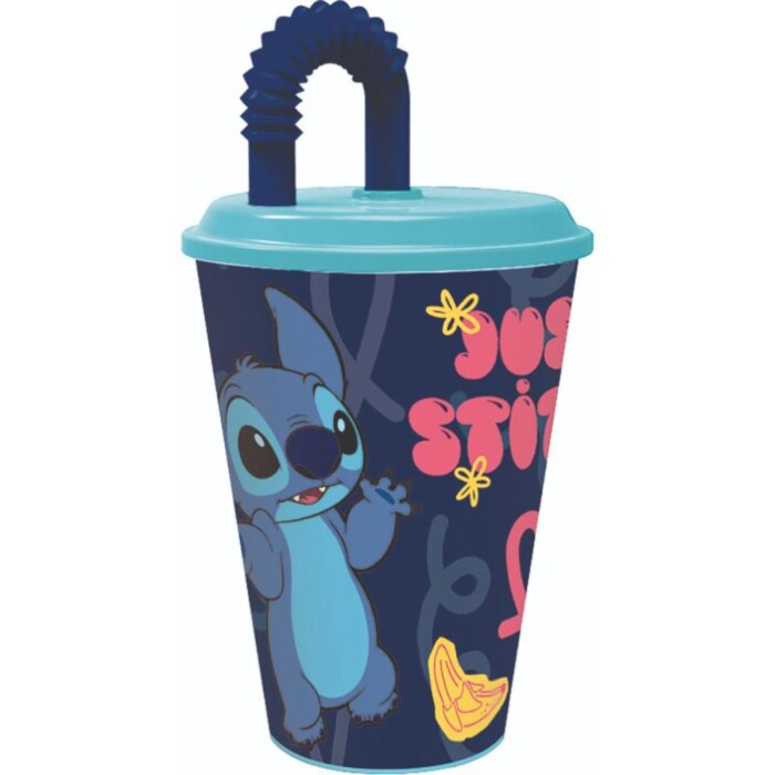 STOR VASO STITCH CON PAJITA 430 ML única