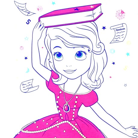 Remera Infantil Reebok Classic y Disney de Princesa Sofía Blanco/fucsia