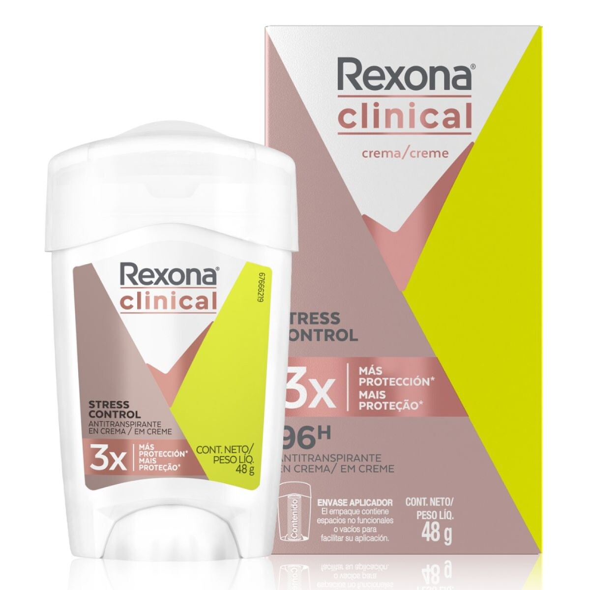 Antitranspirante Rexona Clinical en barra 48g - Stress control 