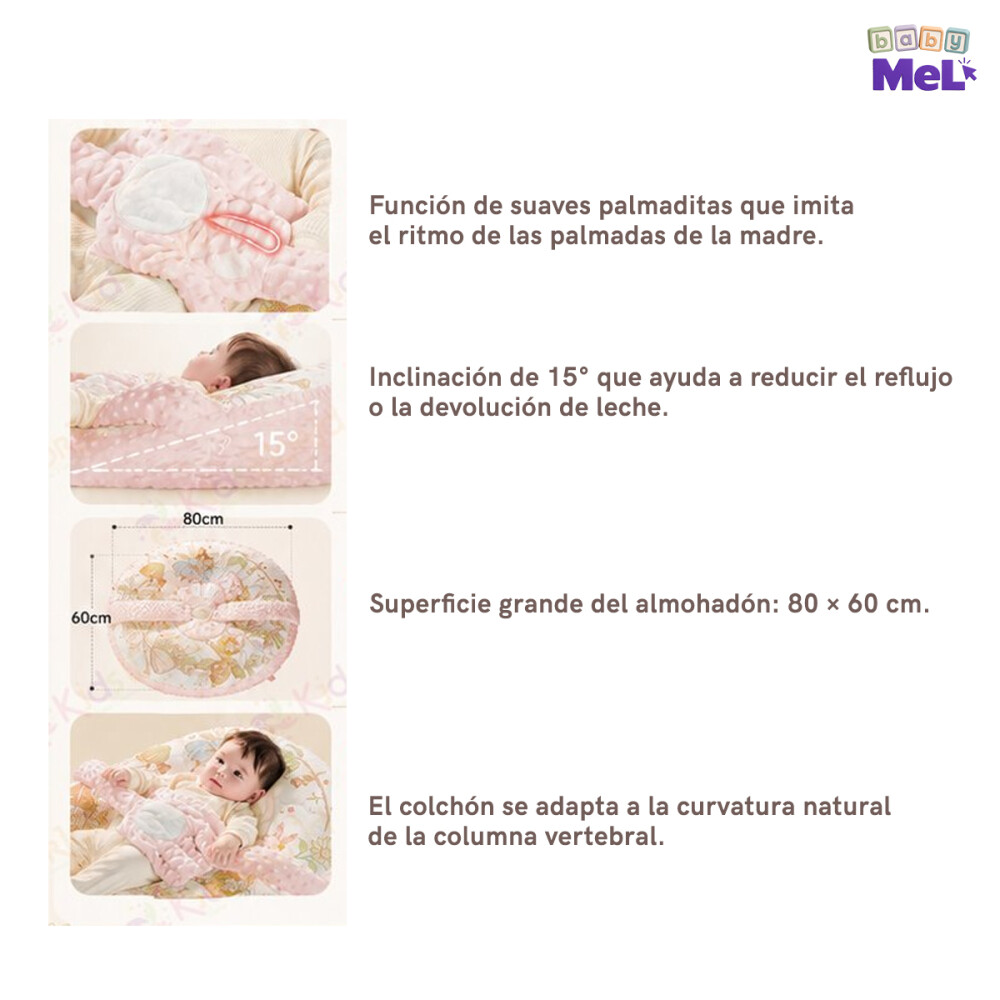 Colchón Para Bebé Palmadita Movimiento, música Y Control Azul