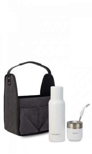 SET MATERO NAMIBIA NEGRO C/BLANCO