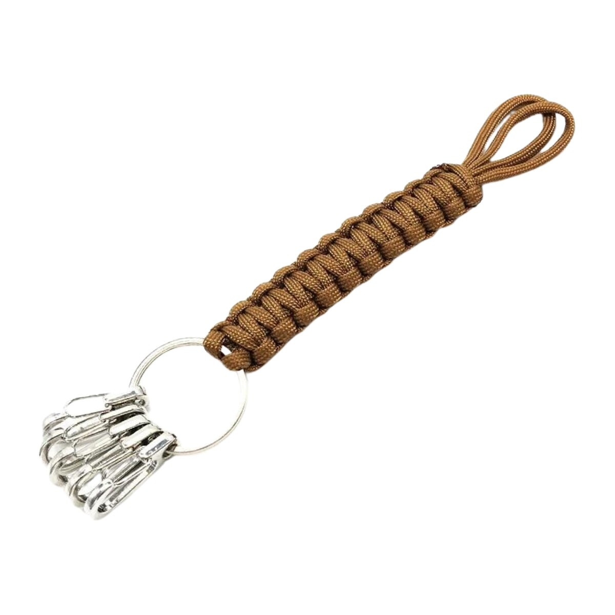 Llavero paracord varios enganches - Caqui 