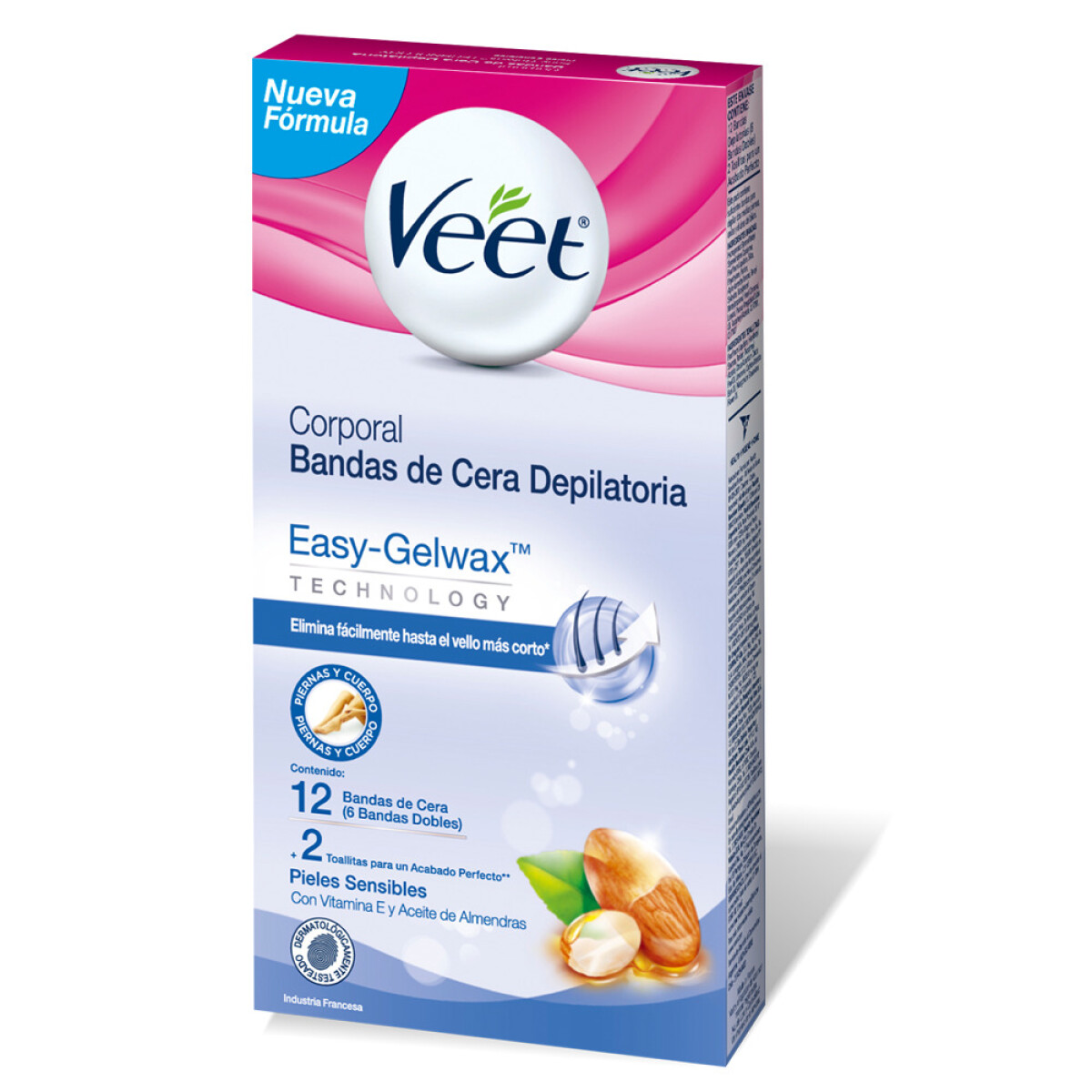 Bandas Depilatorias Veet Piel Sensible 12 Unidades 