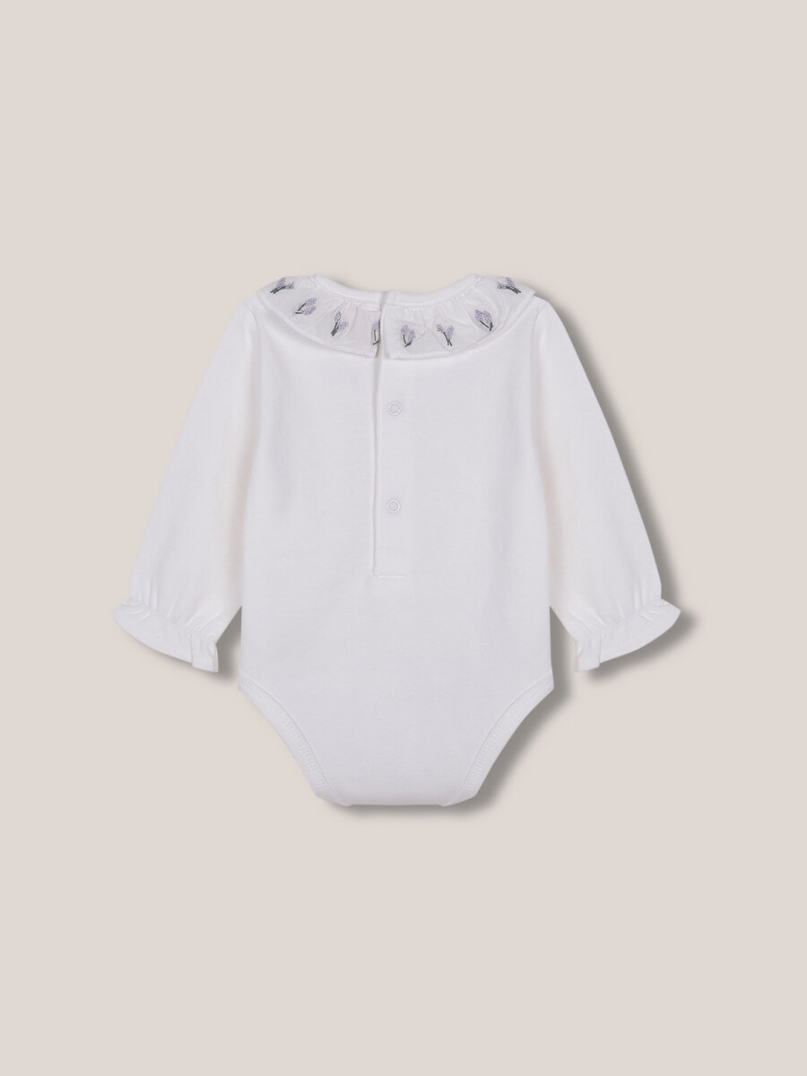 Body Cuello Bordado Blanco Roto