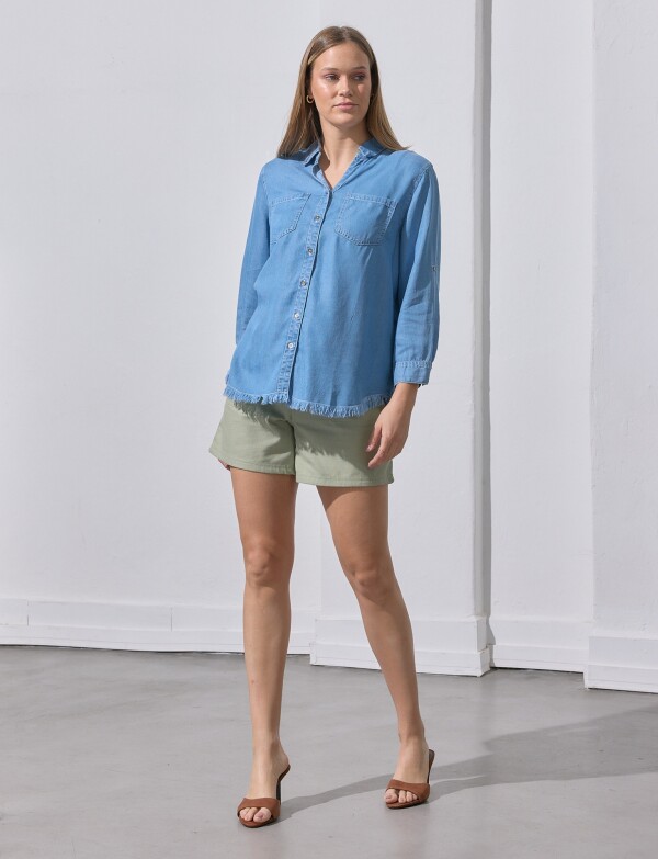 Camisa Tencel Flecos JEAN