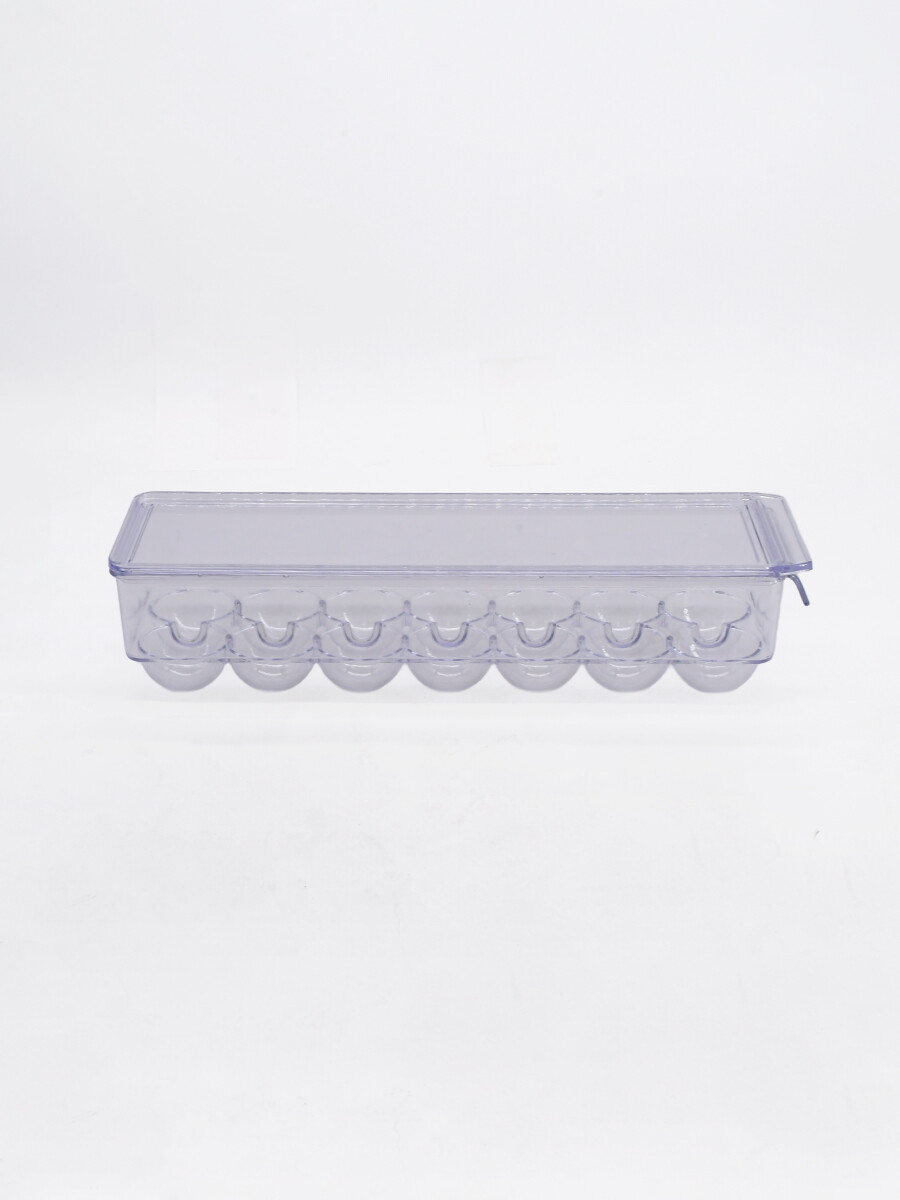 HUEVERA 14 ESPACIOS CON TAPA - TRANSPARENTE 