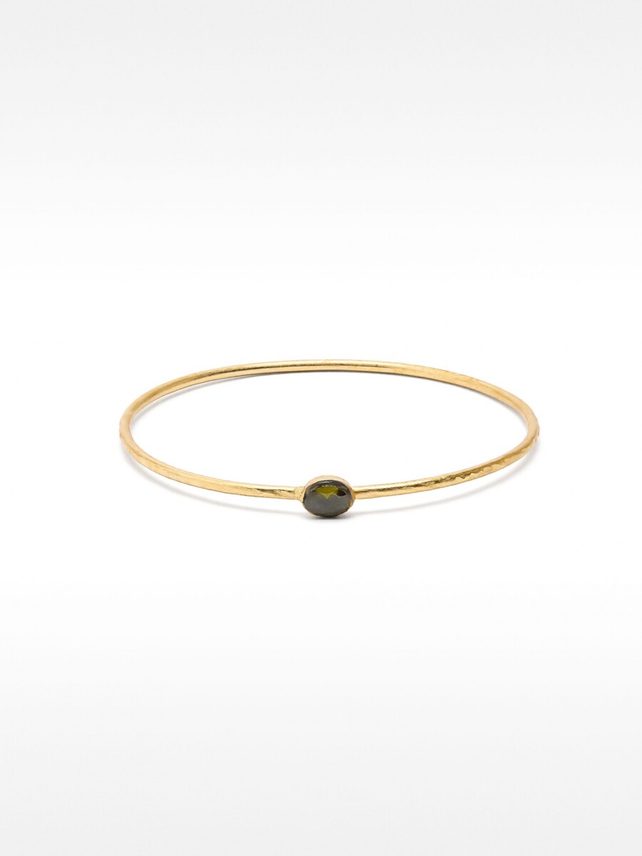 Pulsera Rígida Con Piedra verde