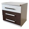 Mesa de luz blanca con 3 cajónes - MERCADERIA CON DETALLES Mesa de luz blanca con 3 cajónes - MERCADERIA CON DETALLES