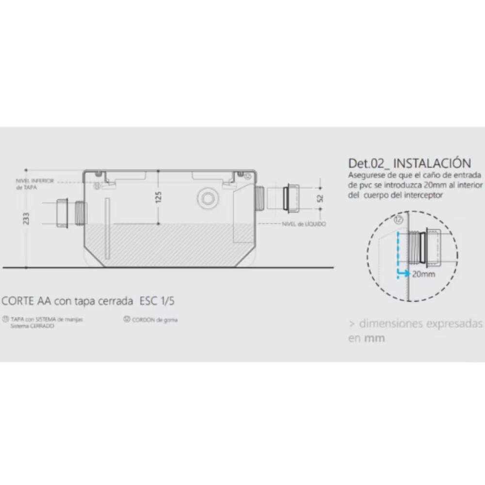 Grasera aprobada con tapa entera SERIE 5 Grasera Aprobada Con Tapa Entera Serie 5