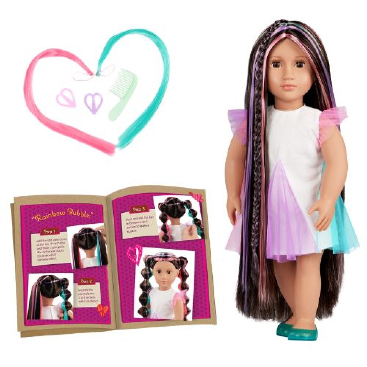Muñeca C/pelo Extensible Y Acc. - Tina - Our Generation 