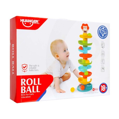 Juego Didáctico Torre 60Cm Pista Tobogán Pelota Bebé Huanger Multicolor