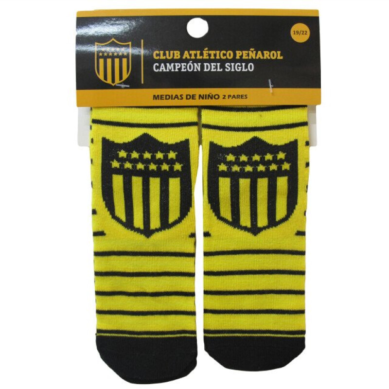 Medias Infantiles Peñarol x2 Amarillo - Negro