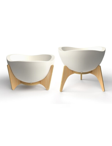 MACETA C/BASE MADERA 38X20CM TRYAS BLANCO MACETA C/BASE MADERA 38X20CM TRYAS BLANCO