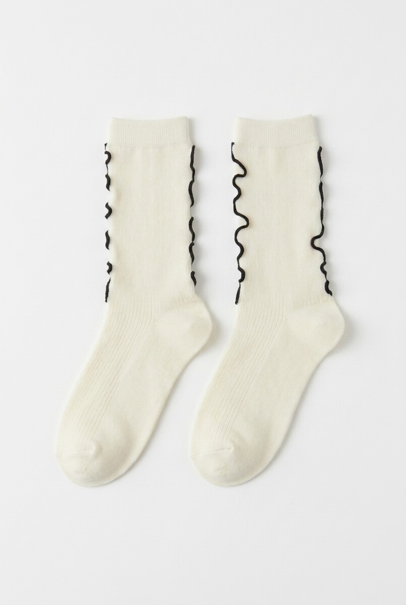 Medias basic costura wavy - blanco 