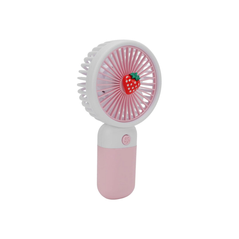 Ventilador portátil con diseño de fresa color rosa Ventilador Portátil Con Diseño De Fresa Color Rosa