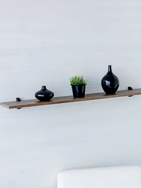 ESTANTE CON SOPORTE NOGAL MARRON