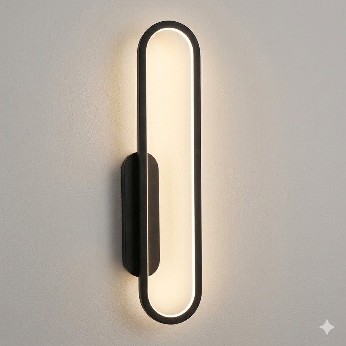 Aplique Led Oval luz indirecta 20W - Negro 