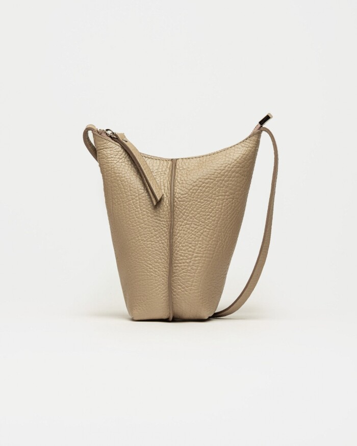 Mini Bag Mini Tanner en cuero graneado Taupe