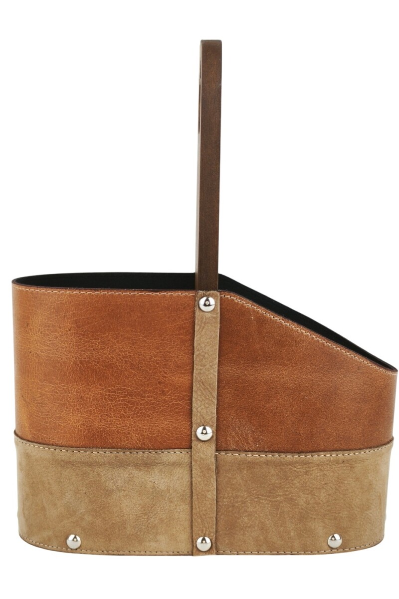 Matera de Cuero Vacuno Legítimo con Estructura Integral de Madera Marrón claro